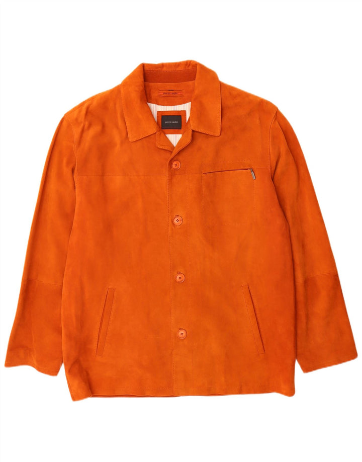 Pierre Cardin Herre ruskindsjakke IT 50 Large Orange Læder