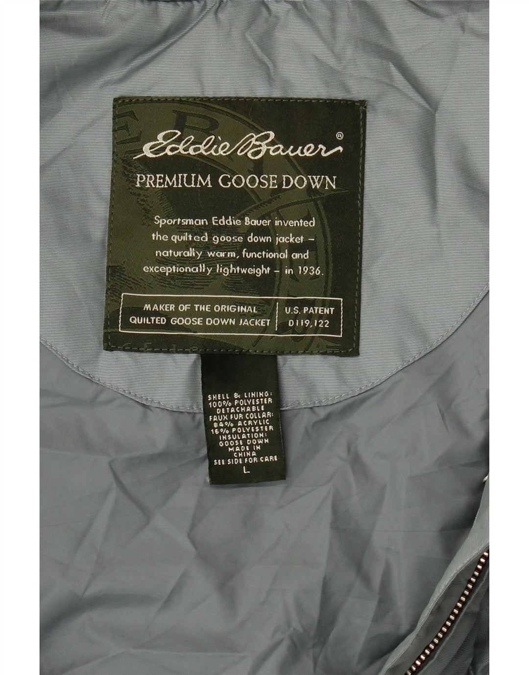 Eddie Bauer Dame Polstret Gilet UK 16 Large Blue Polyester