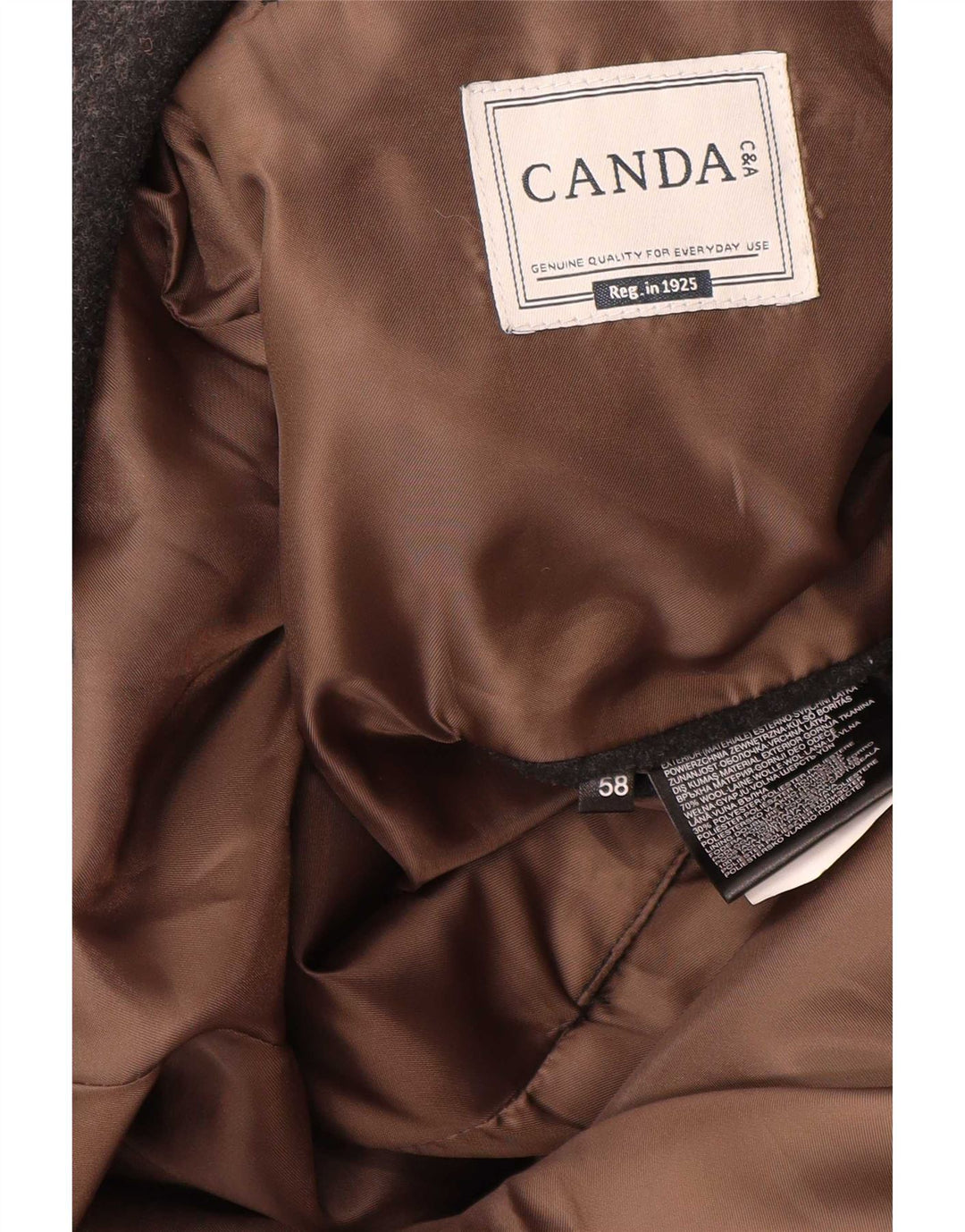 C&A Herre Canda 2-knaps blazerjakke EU 58 4XL Grå Uld