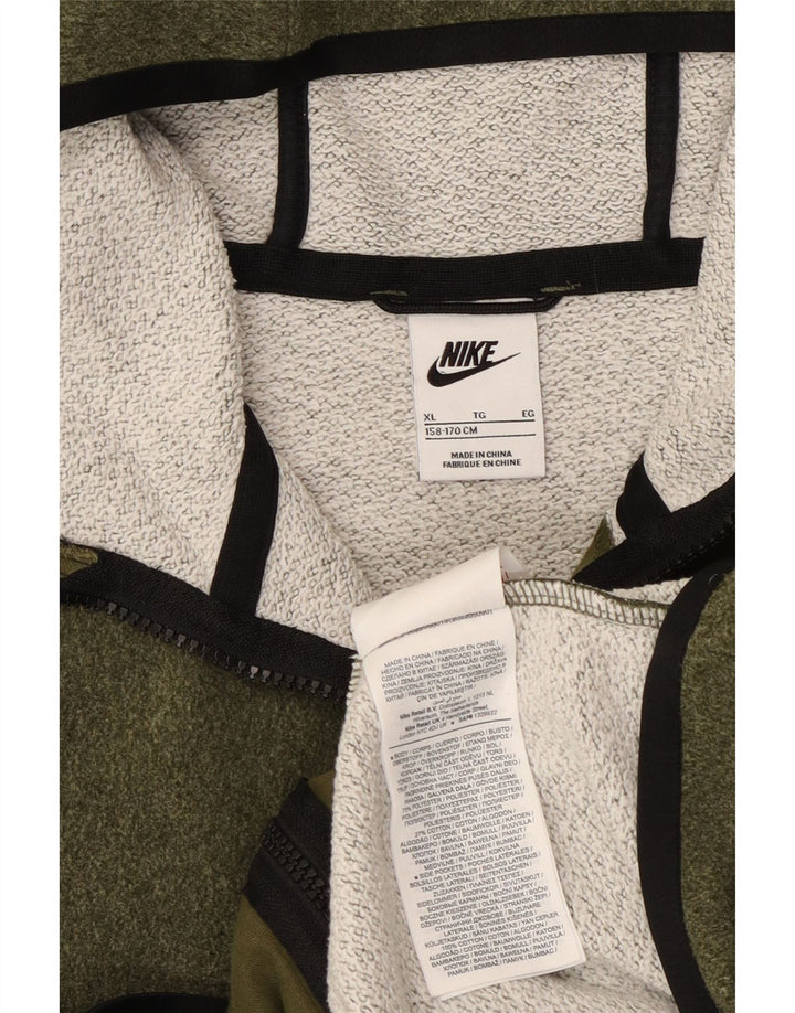 Nike hættetrøje med lynlås til drenge 13-14 år XL Khaki Polyester