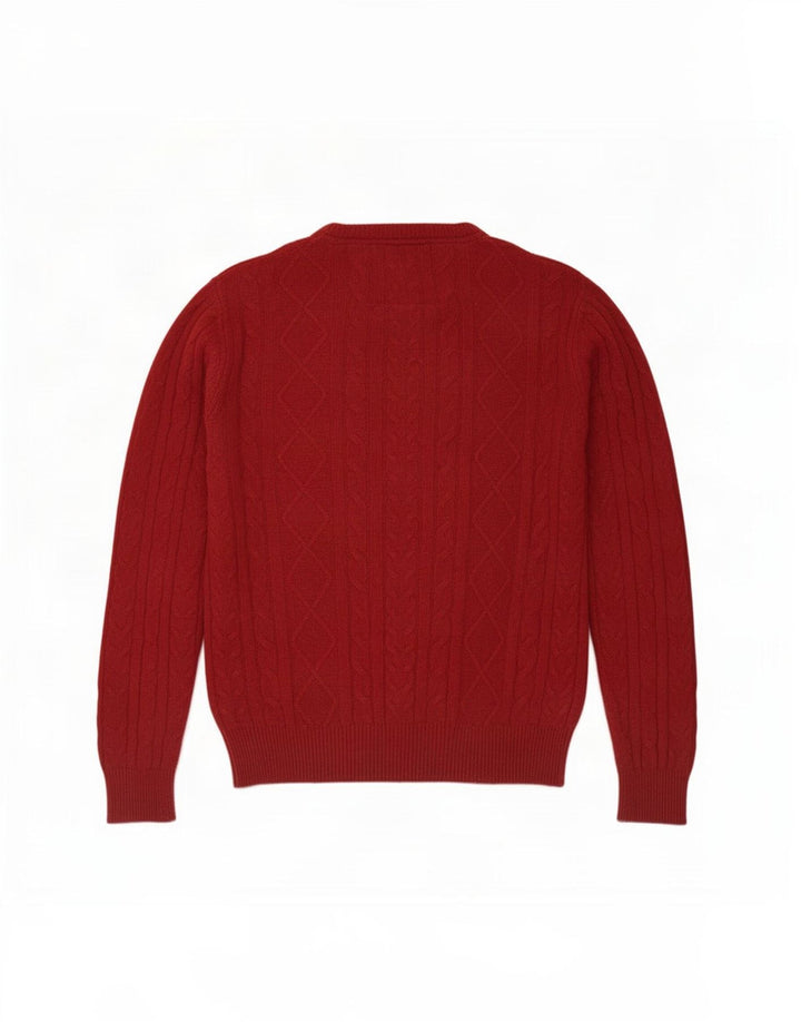 Jack Wills Herre Crew Neck Jumper Sweater Medium Maroon Merino Wool