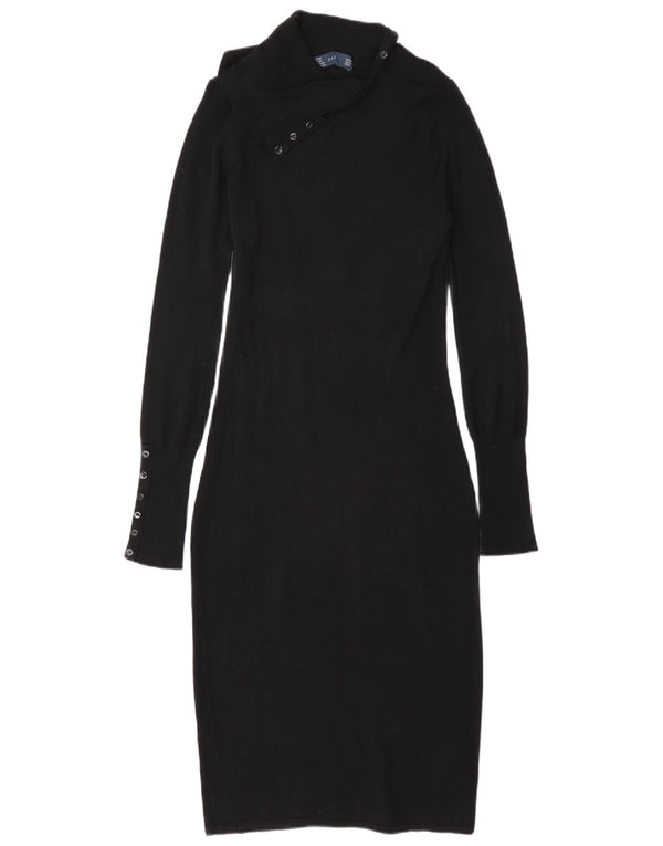 Zara Womens Bodycon Dress UK 14 Medium Black Rayon