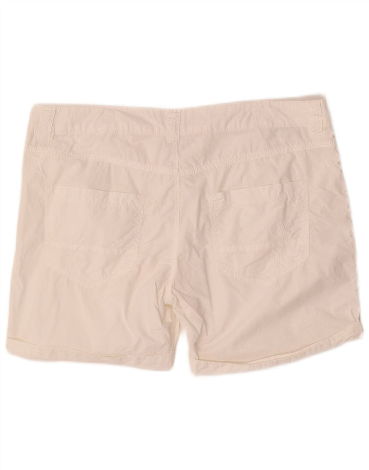 BENETTON Casual Shorts til kvinder UK 14 Large W38 White Bomuld