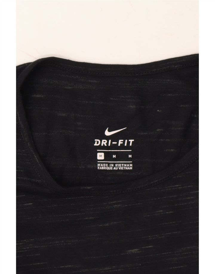 NIKE Womens Dri Fit Vest Top UK 12 Medium Black Flecked Vintage Nike and Second-Hand Nike from Messina Hembry 
