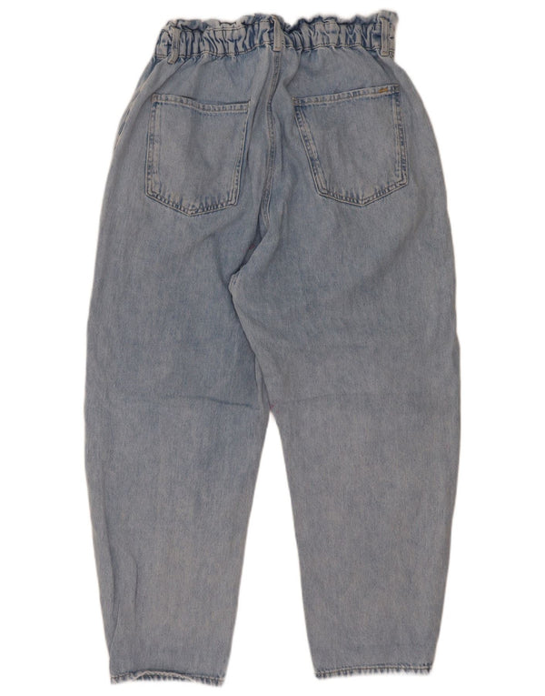 Zara Womens Crop Højtaljede tilspidsede jeans EU 42 Large W32 L26 Blå Bomuld