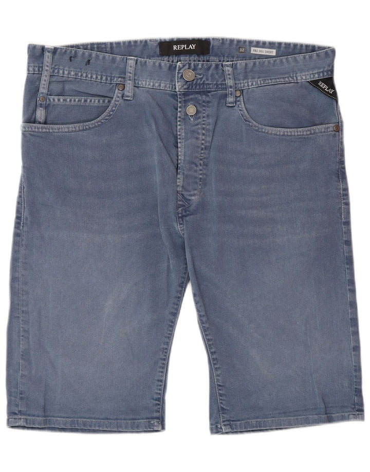 REPLAY Herre Denim Shorts W32 Medium Blue Cotton