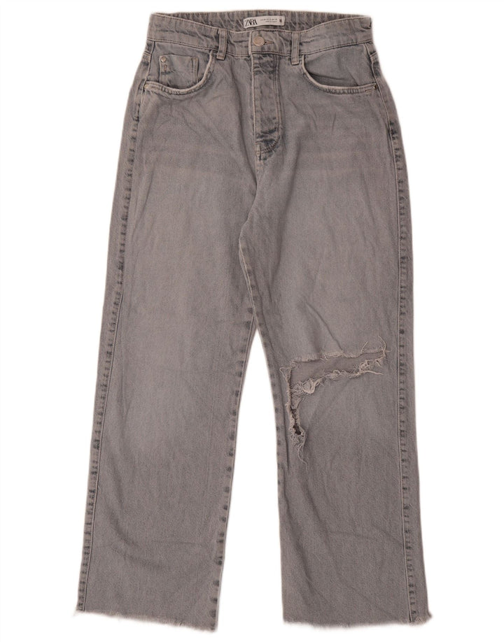 Zara Dame Jeans med brede ben EU 38 Medium W28 L26 Blå Bomuld