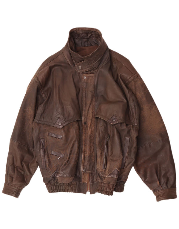 Vintage herre læderjakke UK 42 XL Brun