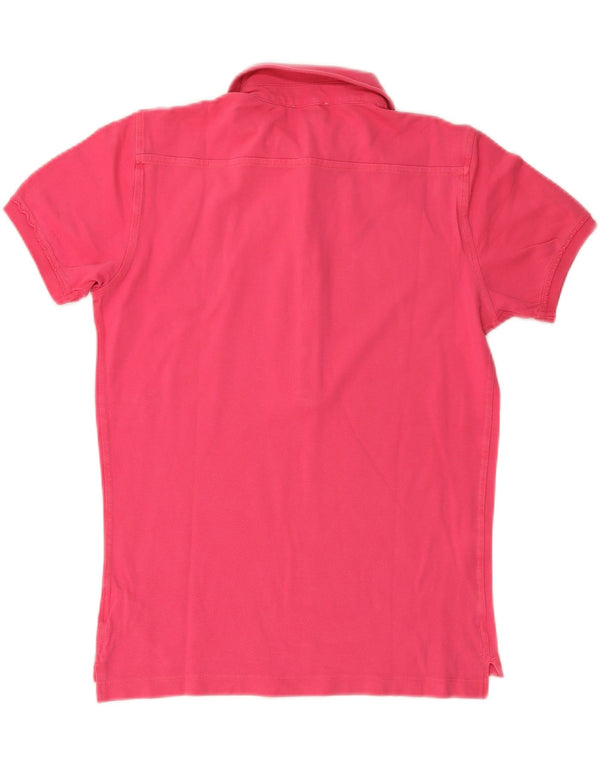 Diesel Womens Polo Shirt UK 14 Medium Pink Cotton