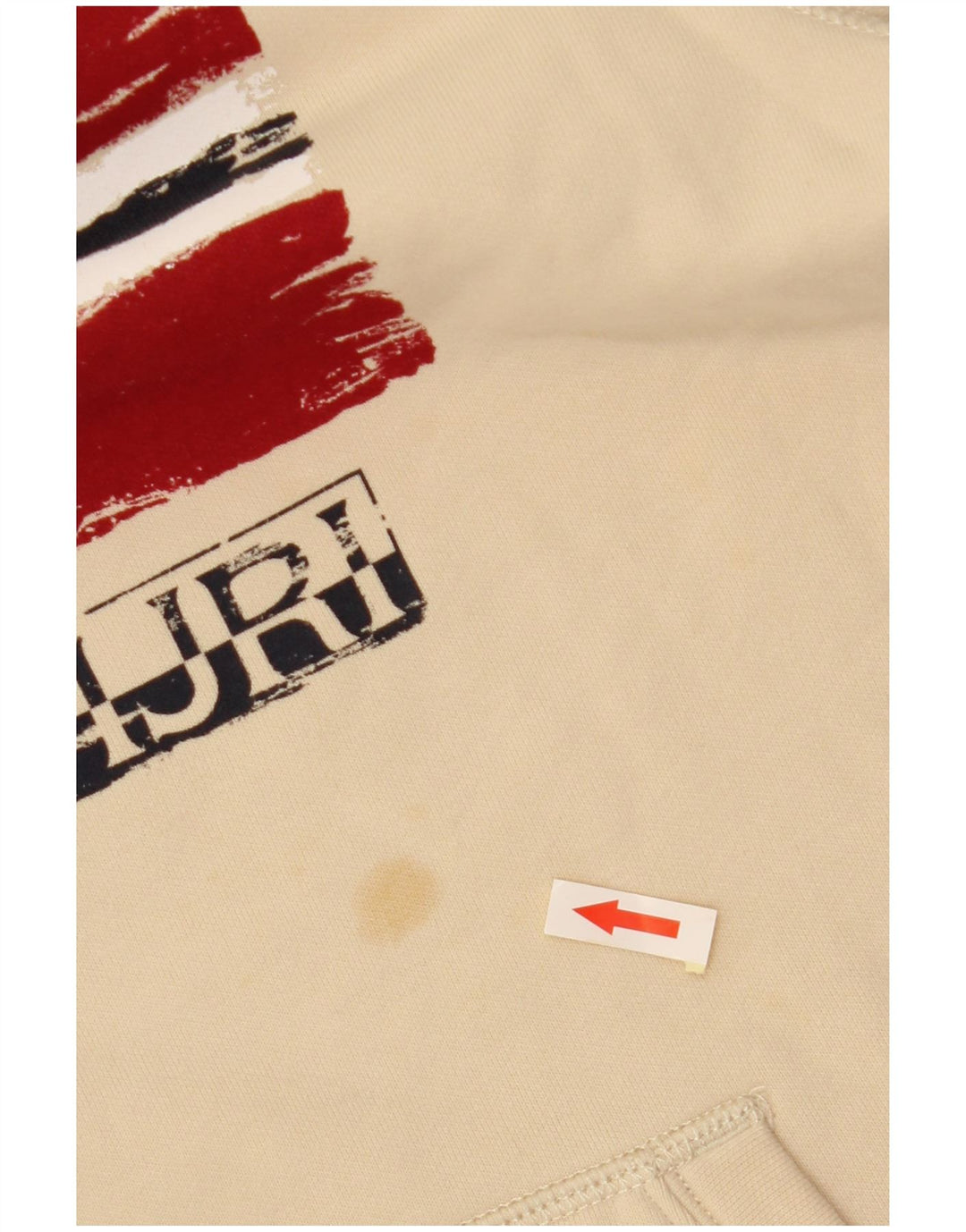 NAPAPIJRI Grafisk hættetrøje til drenge 13-14 år beige bomuld