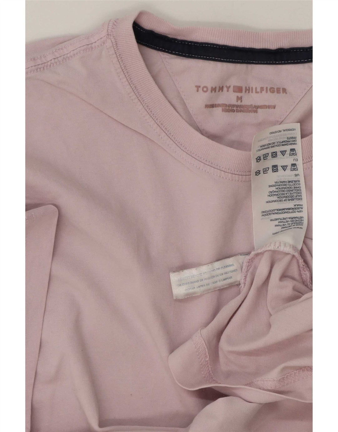 Tommy Hilfiger Herre T-Shirt Top Medium Pink Bomuld