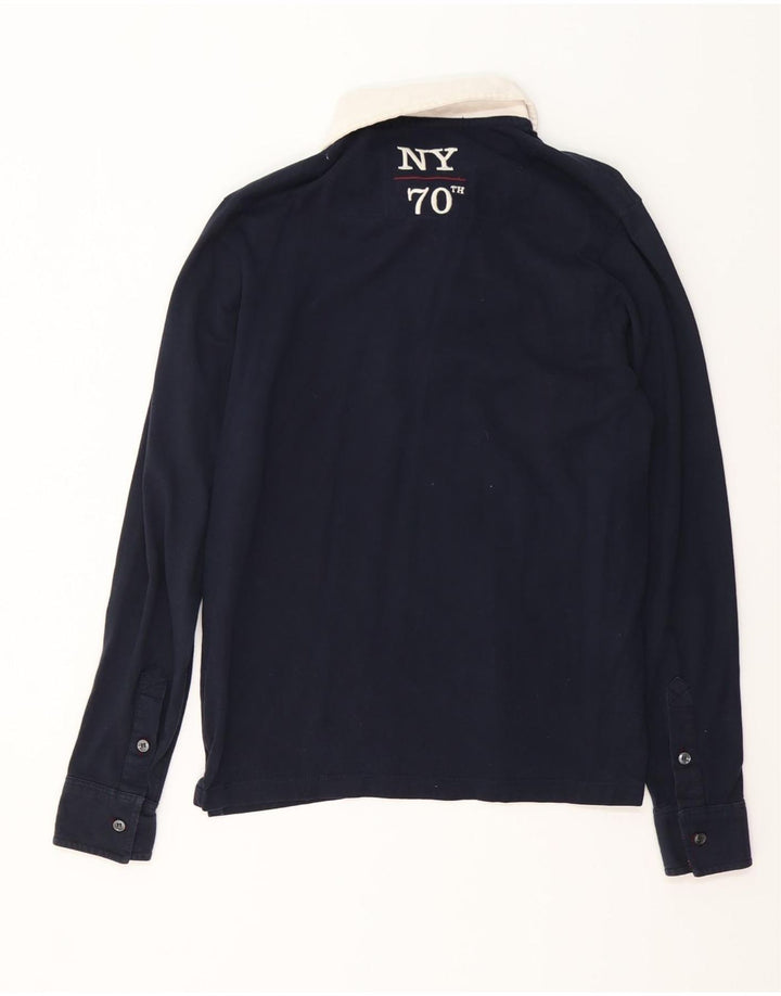 NORTH SAILS Langærmet Rugby Polo Shirt til mænd Stor Navy Blue Colourblock