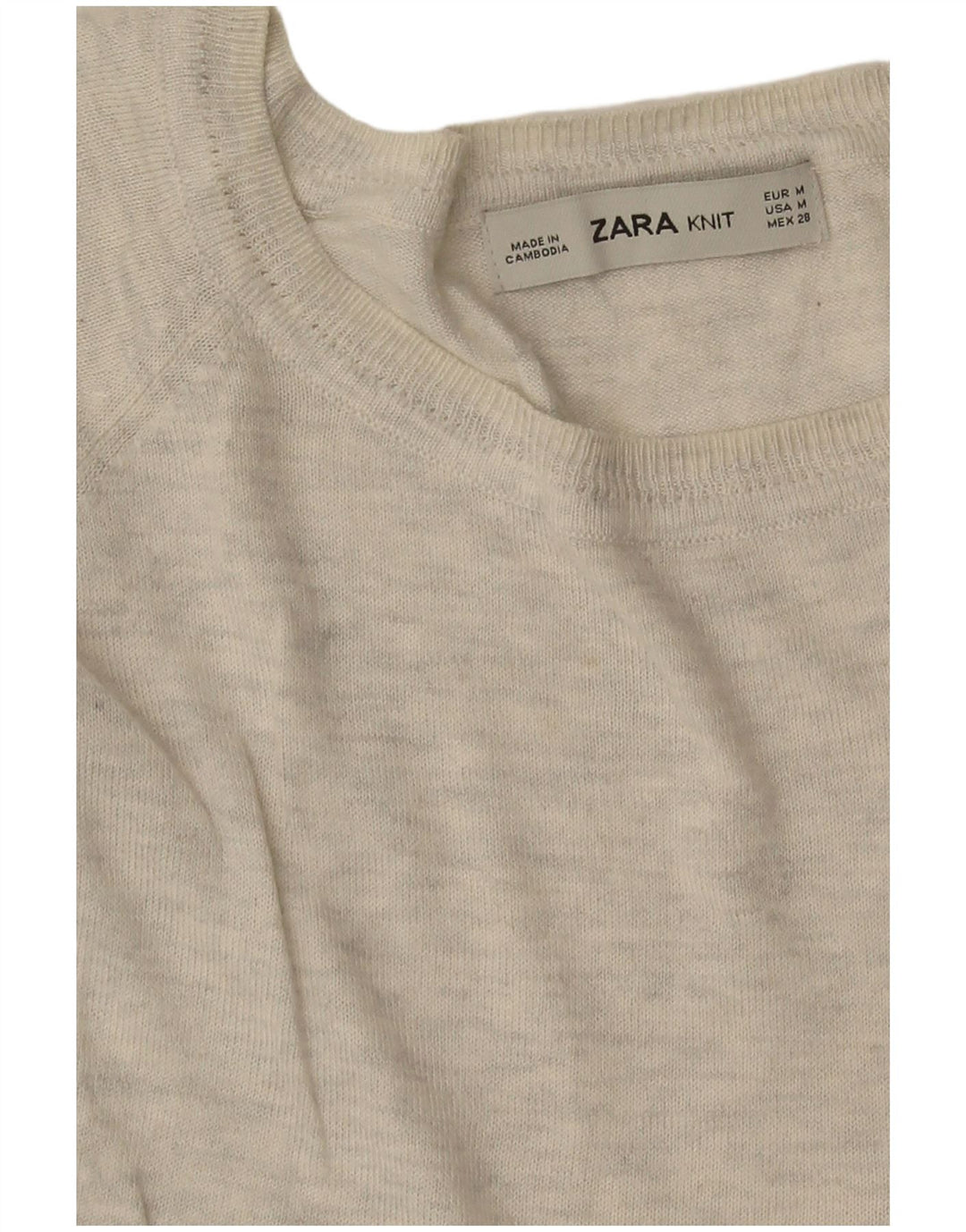 Zara Dame Boat Neck Jumper Sweater UK 14 Medium Grey