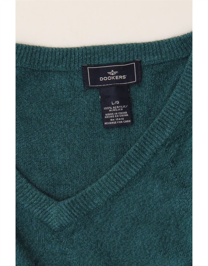 Dockers Herre V-hals sweater Stor Blå Akryl