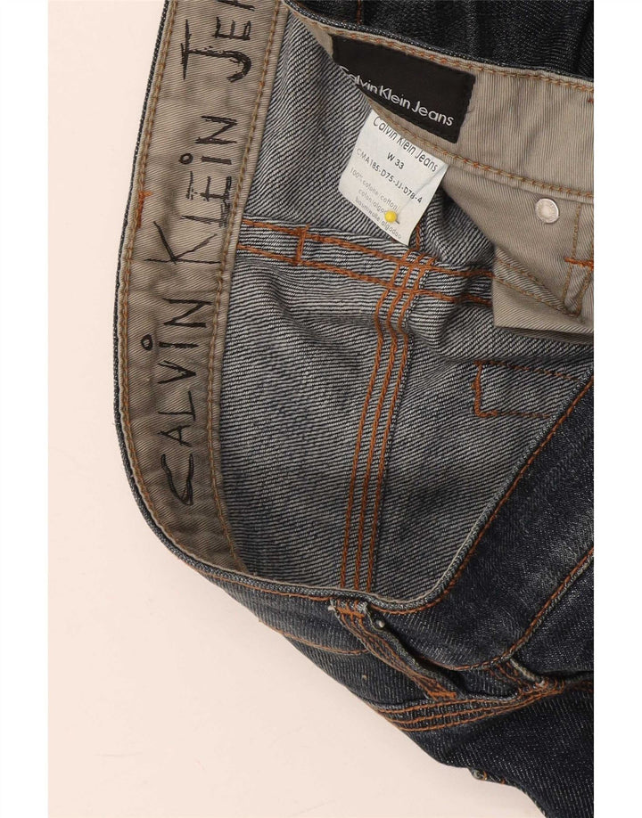 Calvin Klein Straight Jeans til mænd W33 L34 Marineblå bomuld