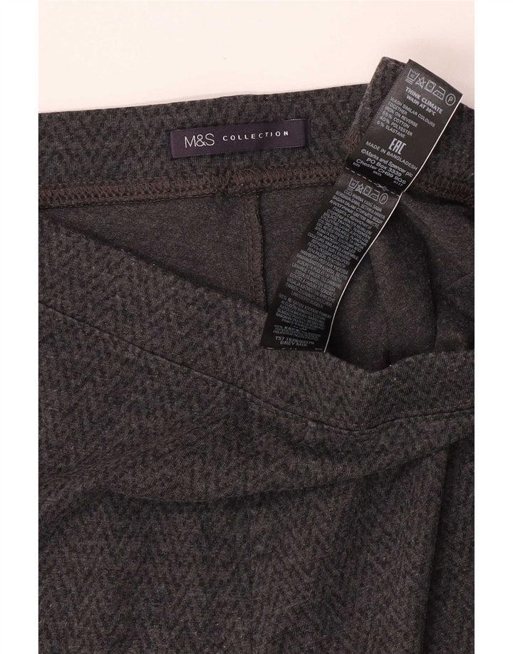Marks & Spencer Womens Leggings UK 10 Small Grey Chevron Cotton
