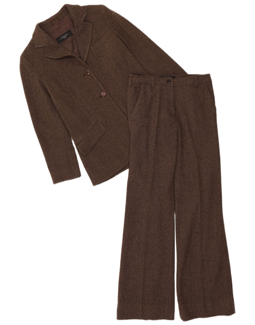 Max Mara Womens Weekend 2-delt jakkesæt UK 8 Small W28 L33 Brun sildeben