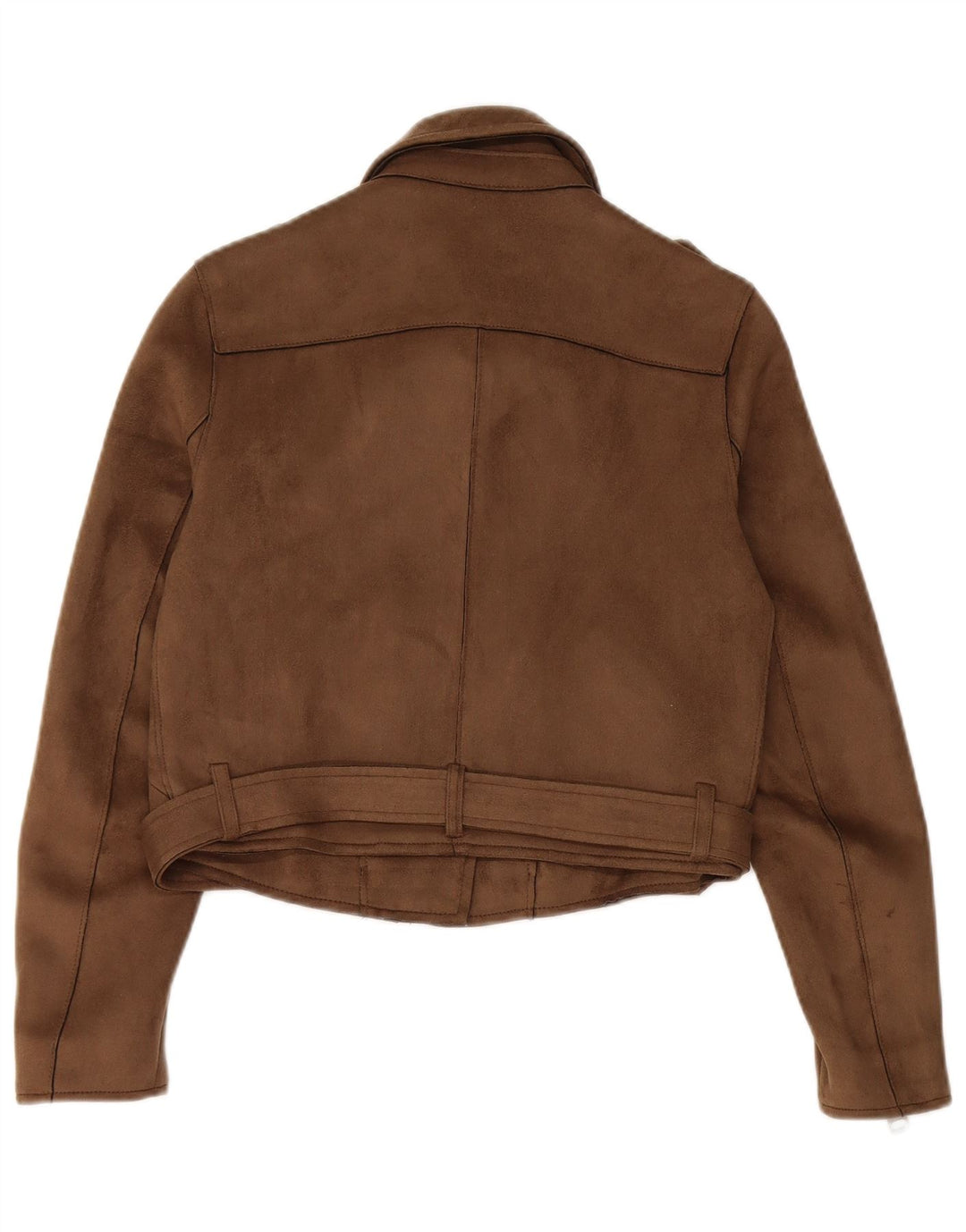 Zara Biker-jakke til kvinder UK 10 Lille brun polyester
