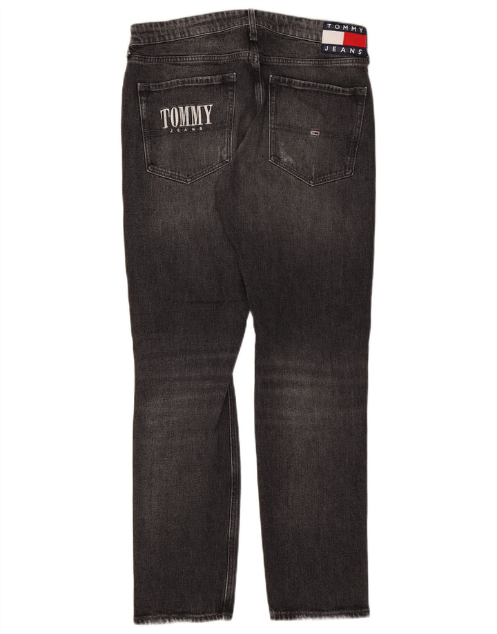 TOMMY HILFIGER Mens Distressed Straight Jeans W31 L32 Grey Cotton