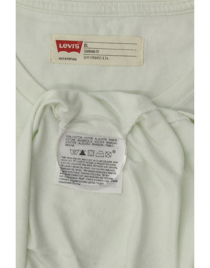 LEVI'S Mens Standard Fit Graphic Top Long Sleeve XL Green Cotton