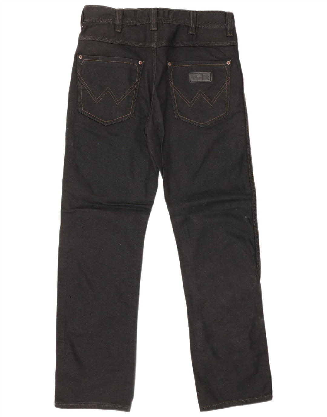 WRANGLER Herre Wesley Straight Jeans W30 L32 Sort Bomuld