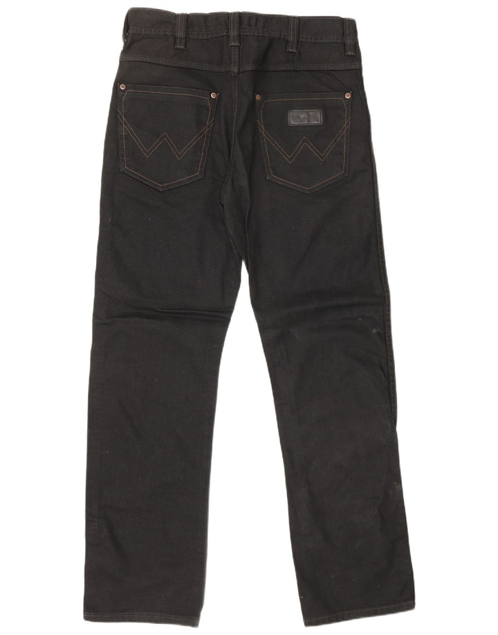 WRANGLER Herre Wesley Straight Jeans W30 L32 Sort Bomuld