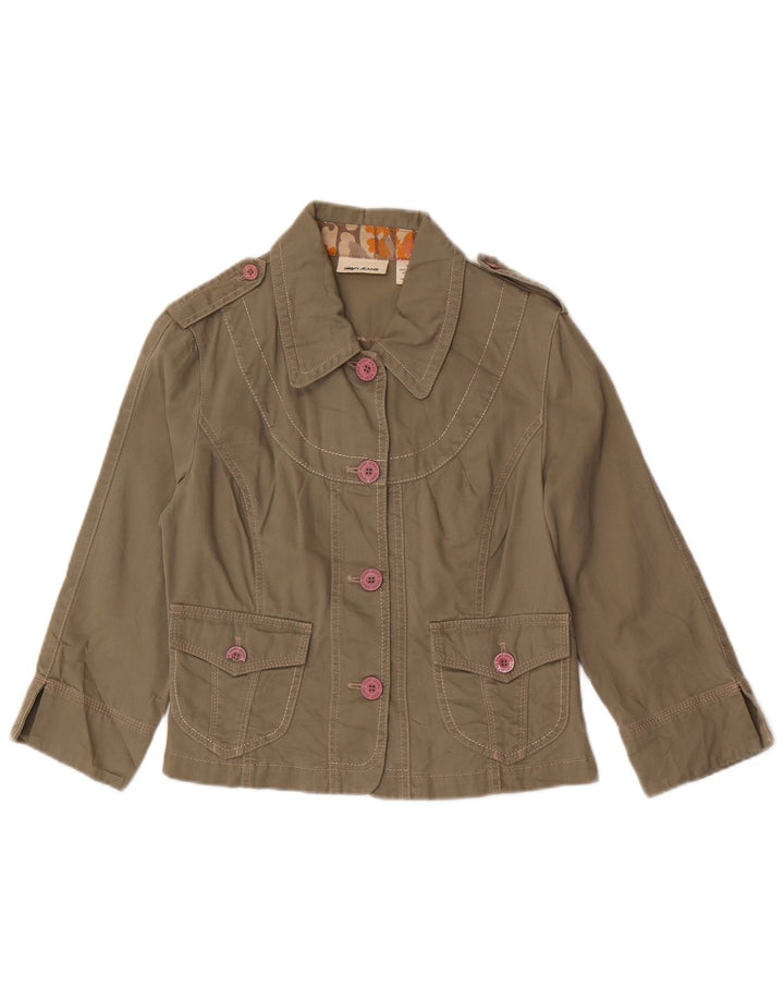 DKNY 3/4-ærmet militærjakke til kvinder UK 14 medium Khaki Bomuld