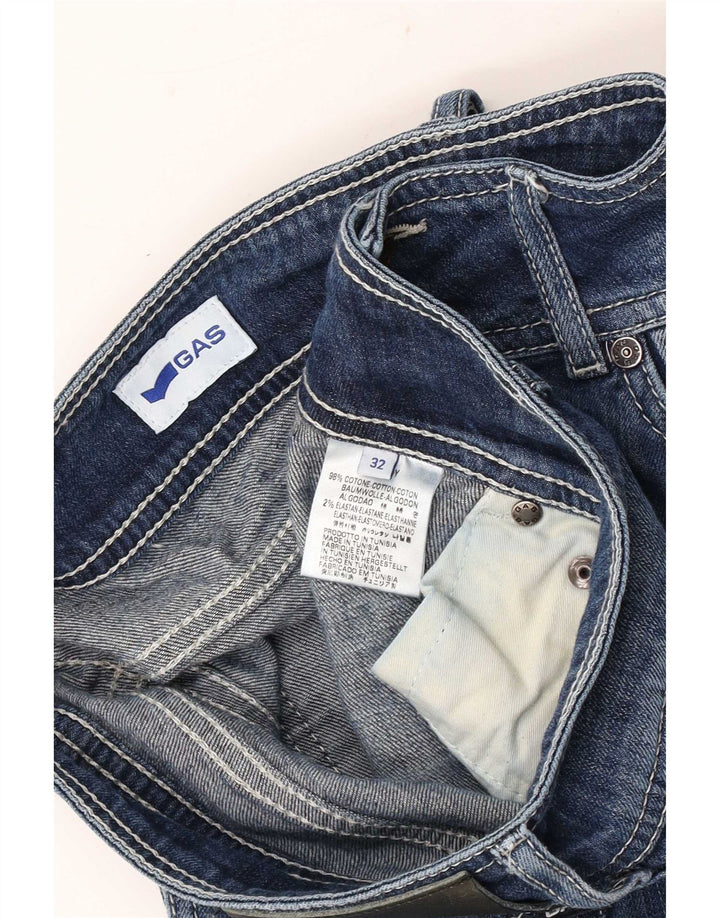 Gas Dame Distressed Straight Jeans W32 L30 Blå Bomuld