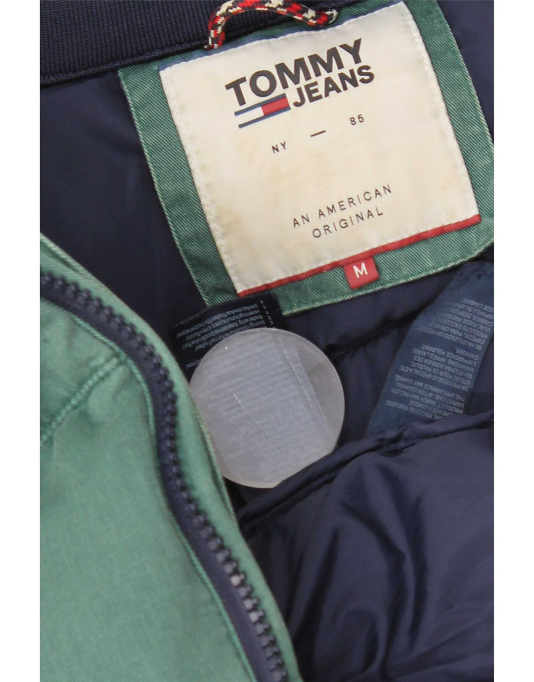 Tommy Hilfiger Herre polstret jakke UK 38 Medium Grøn Bomuld