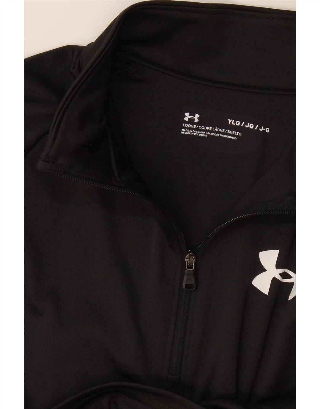 Under Armour drenge lynlåshals grafisk top langærmet 11-12 år stor sort