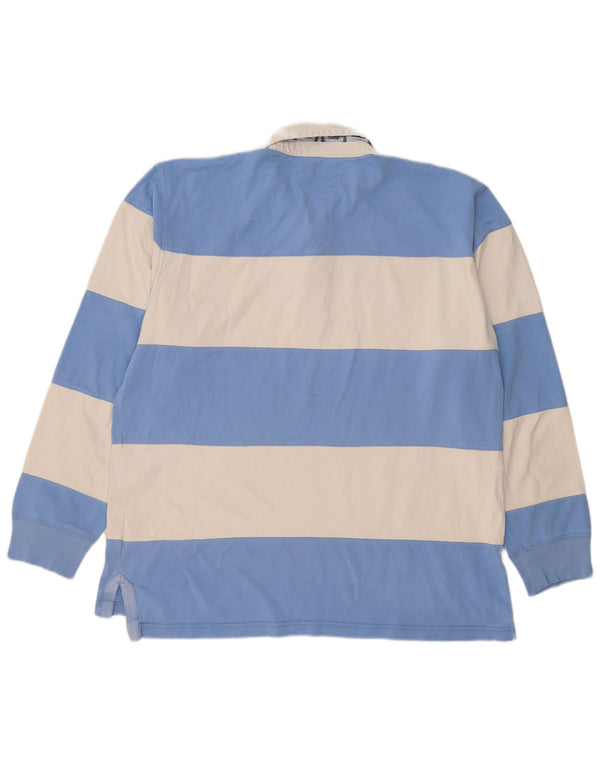 Tommy Hilfiger Langærmet Rugby Polo Shirt til mænd 2XL Blå Stribet Bomuld
