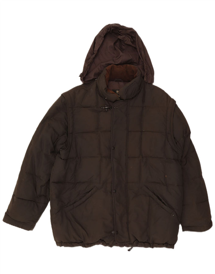 Fay Herre Hooded Loose Fit Polstret Jakke UK 40 Large Brown