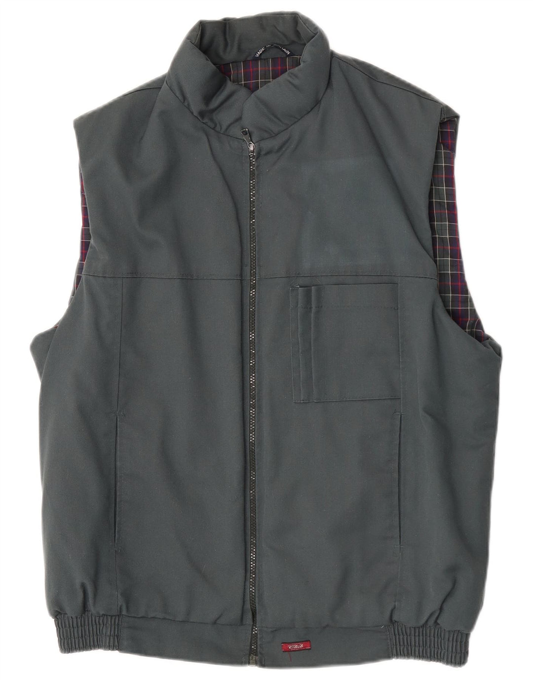 Vintage Herre Gilet UK 38 Medium Grey Polyester