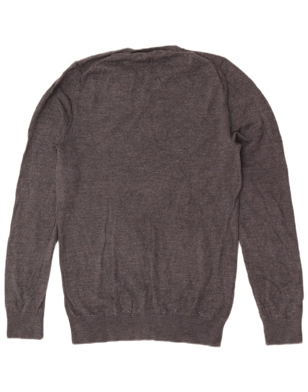 Marks & Spencer Herre V-hals sweater lille grå merinould