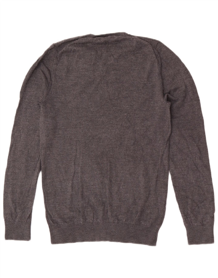 Marks & Spencer Herre V-hals sweater lille grå merinould