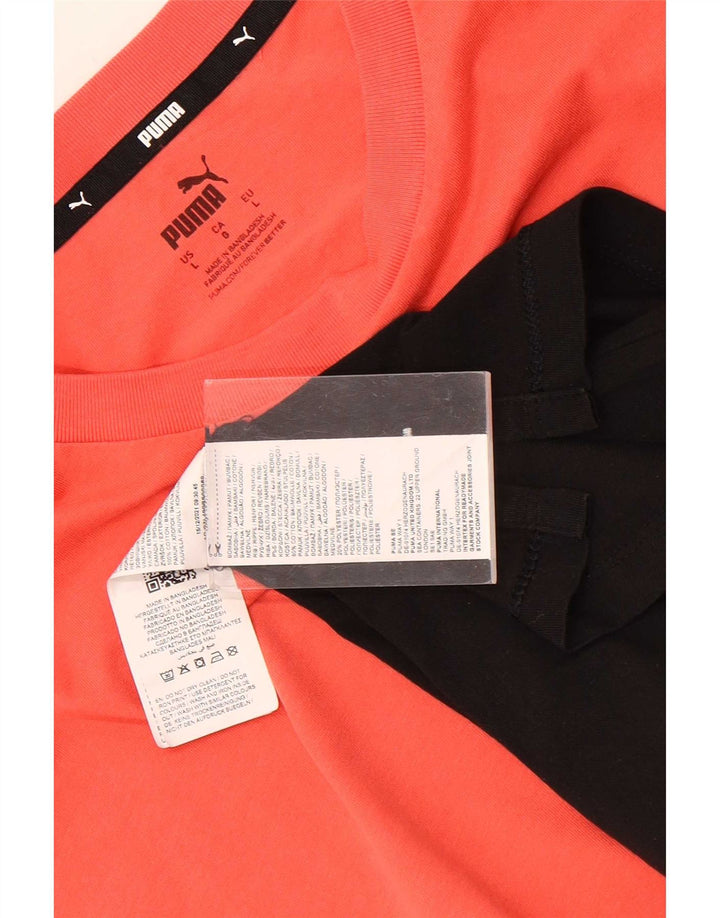 Puma Herre Grafisk T-Shirt Top Stor Sort Colourblock Bomuld