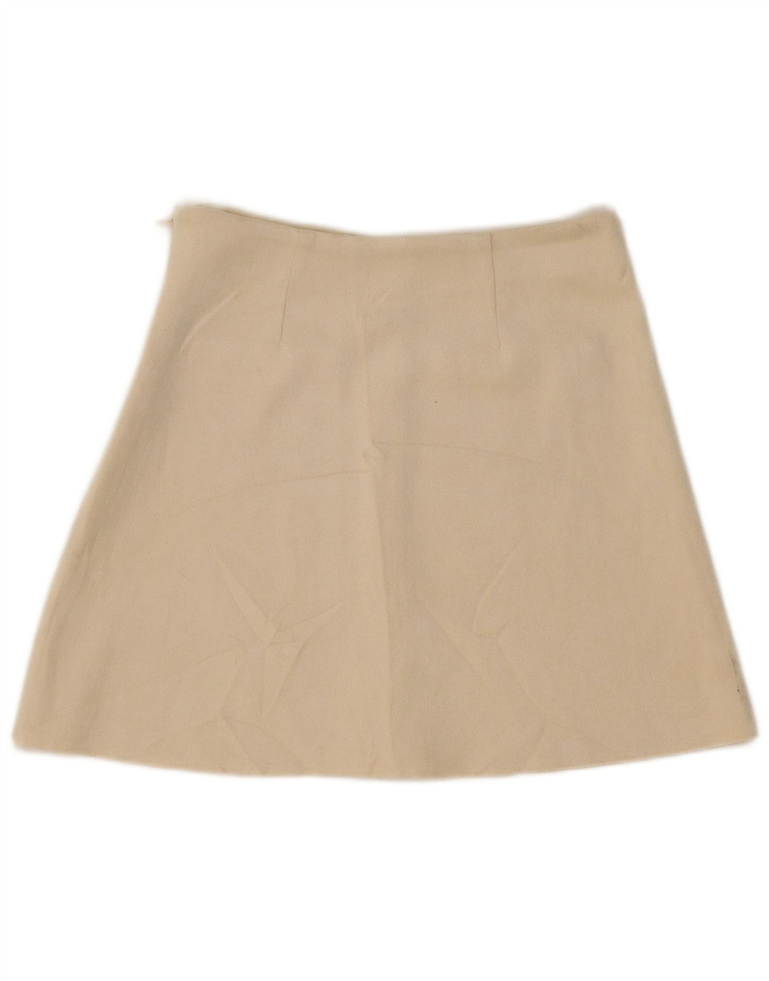 Zara Dame Ruskind Mini Nederdel XS W24 Beige