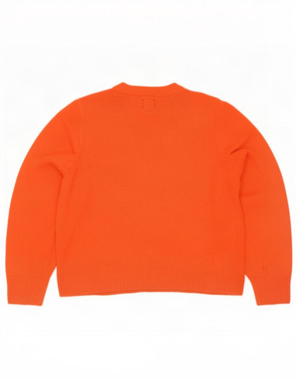 Gap Womens Oversized Crew Neck Jumper Sweater UK 16 Large Orange Cotton