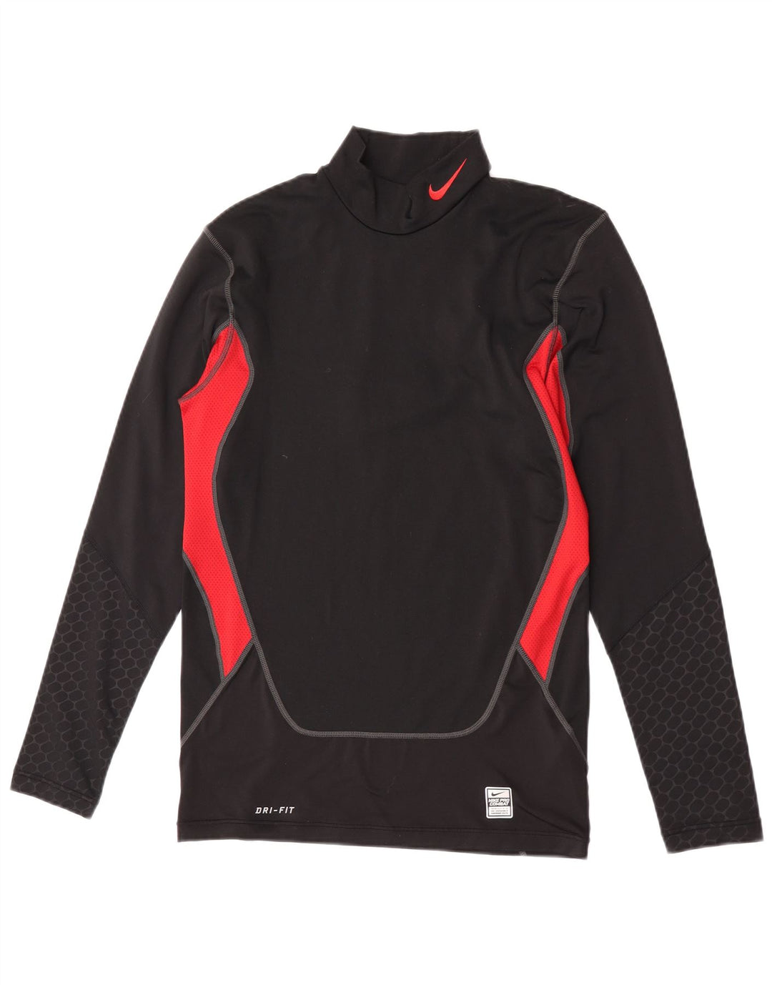 Nike Herre Compression Top Langærmet Stor Sort Colourblock Polyester
