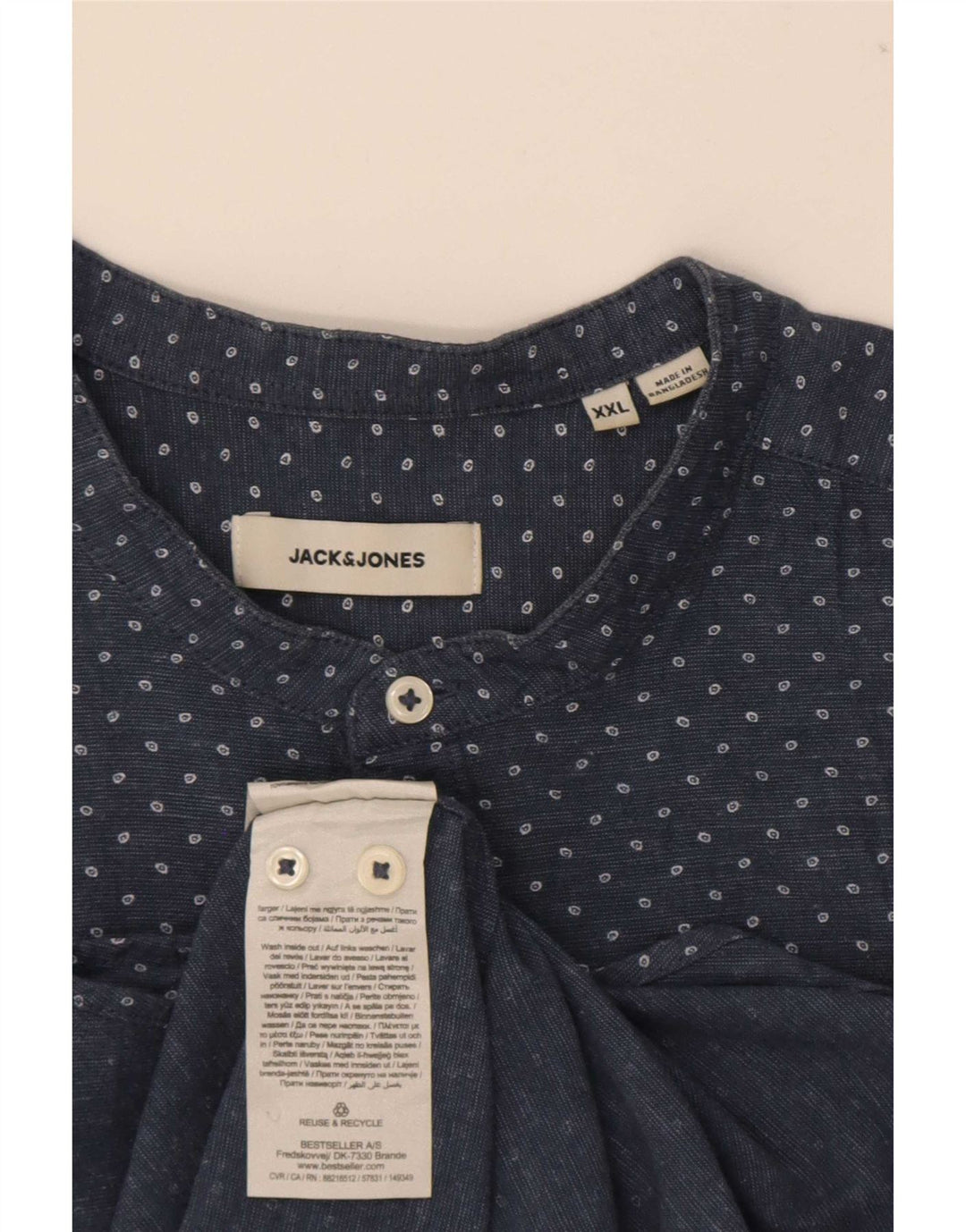 Jack & Jones herreskjorte 2XL blå plettet bomuld