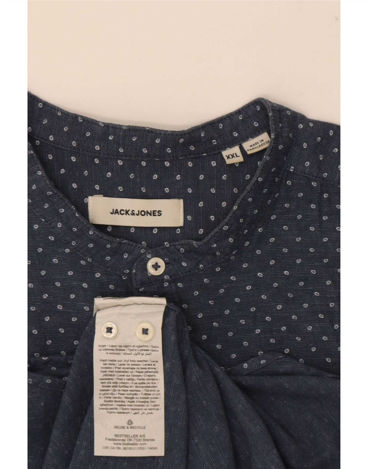 Jack & Jones herreskjorte 2XL blå plettet bomuld