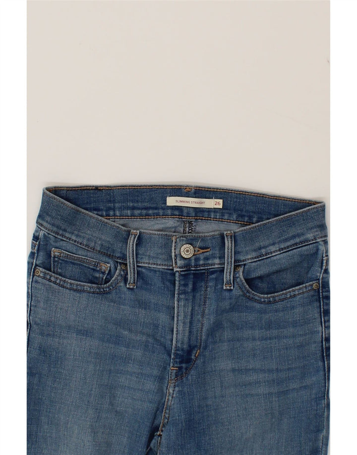 LEVI'S Womens Slimming Fit Bermuda Denim Shorts W26 Small  Blue Cotton Vintage Levi's and Second-Hand Levi's from Messina Hembry 