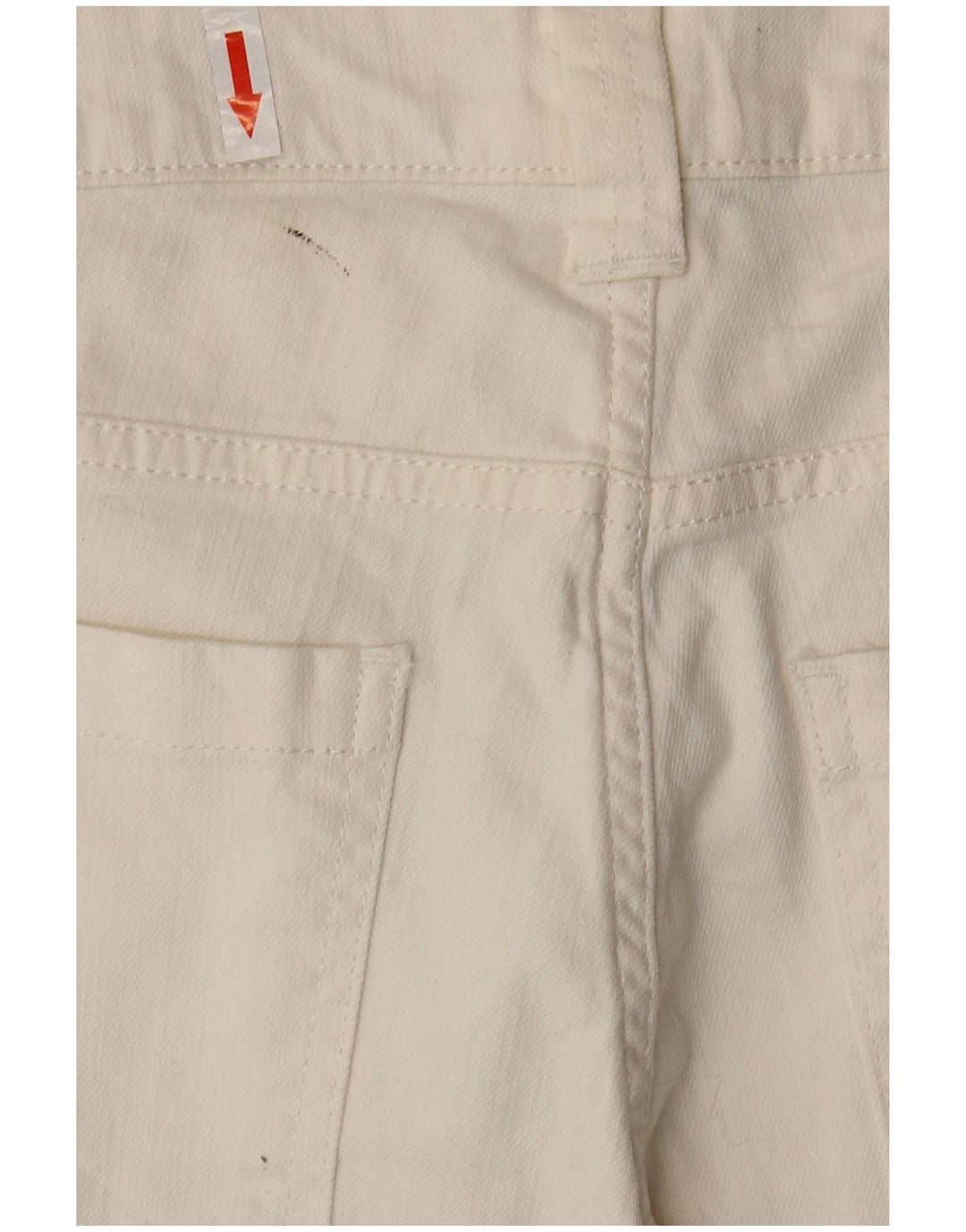 Benetton Dame denim Shorts UK 8 Small W30 White Bomuld