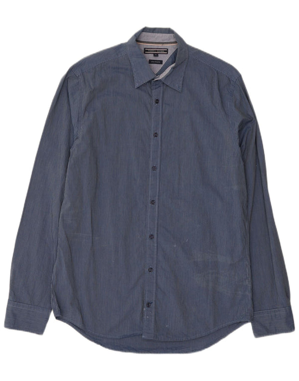 Tommy Hilfiger Herre New York Fit Regular Denim Shirt Medium Blue Gingham