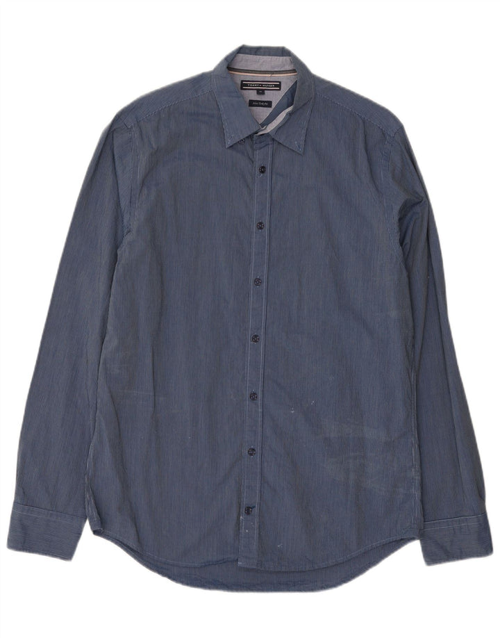 Tommy Hilfiger Herre New York Fit Regular Denim Shirt Medium Blue Gingham