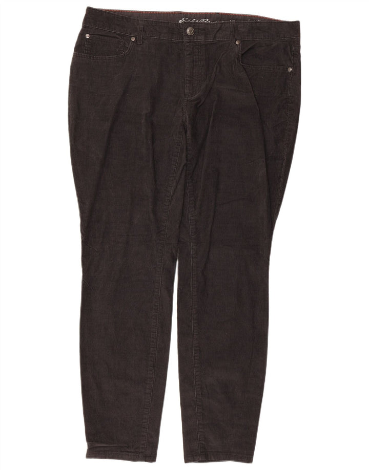 Eddie Bauer Dame Slightly Curvy Slim Corduroy Bukser W38 L29 Sort