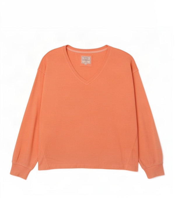Fat Face Dame Oversized Top Langærmet UK 18 XL Pink Bomuld