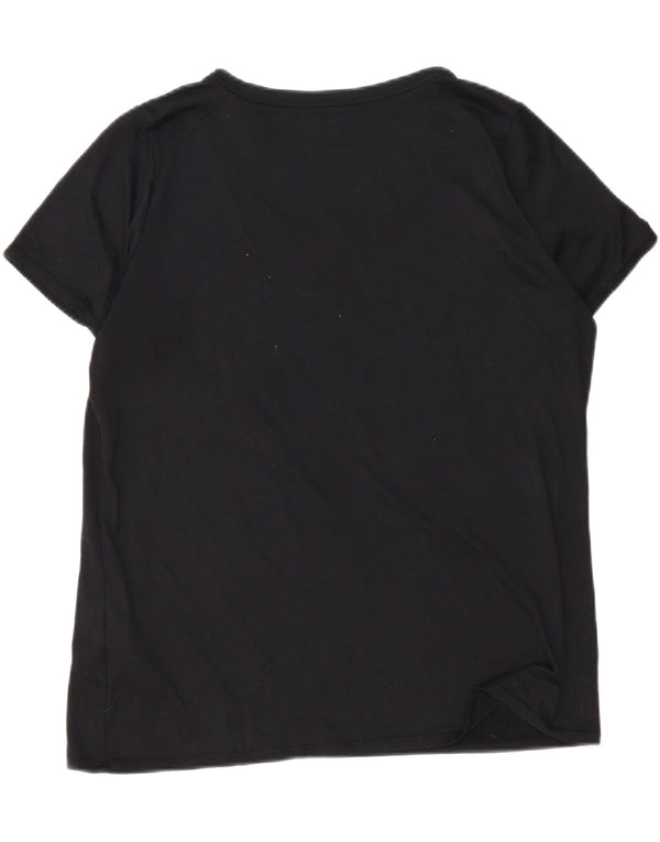 Nike Dame Dri Fit T-Shirt Top UK 18 XL Sort Polyester