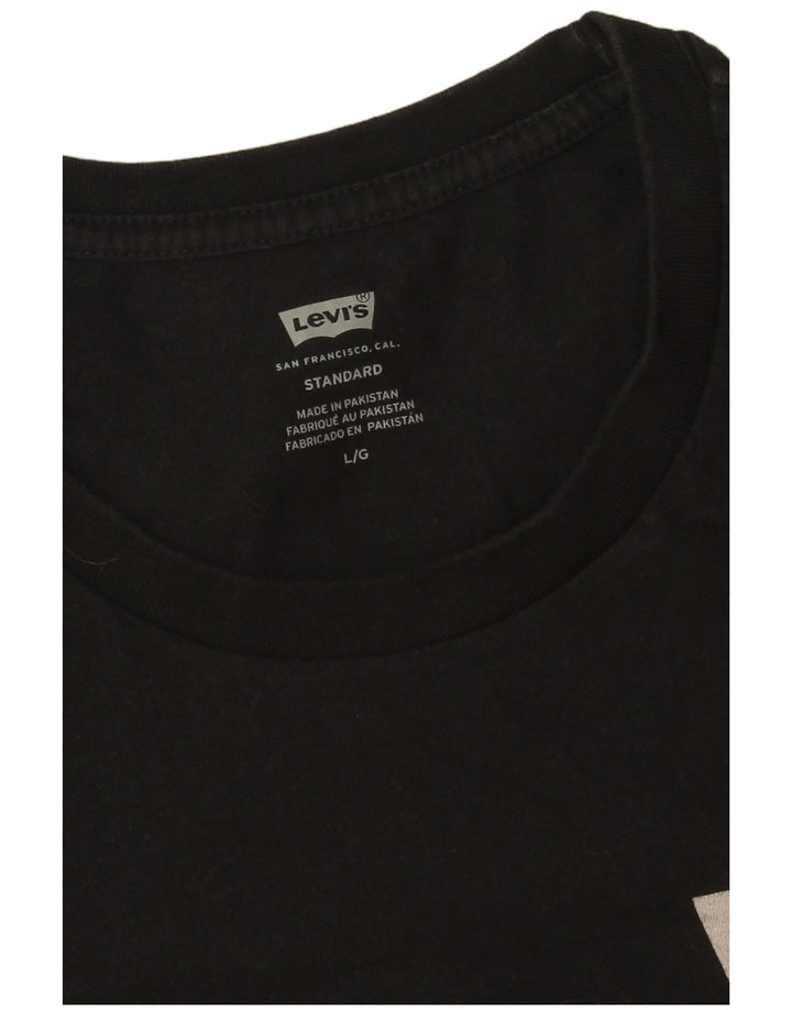 Levi's Herre Standard T-Shirt Top Stor Sort Bomuld