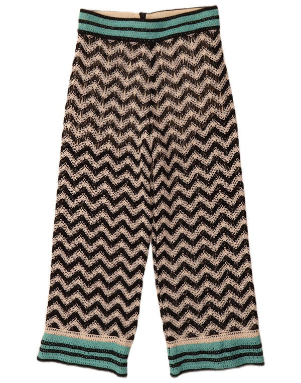 Zara Dame Strik Lige Casual Bukser Medium W28 L26 Sort Chevron